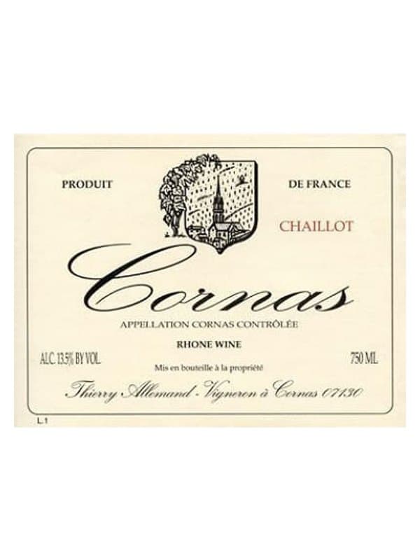 2014 Cornas, Chaillot, Thierry Allemand