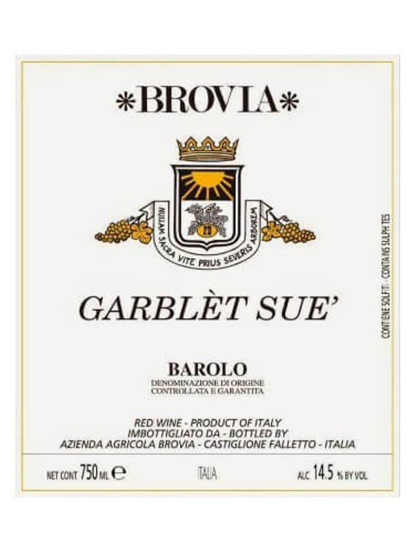 2015 Barolo, Garblet Sue
