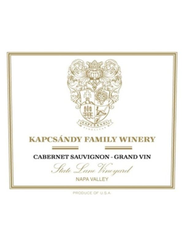 Kapcsándy Family Winery, State Lane Vineyard Cabernet Sauvignon, Grand Vin, Napa Valley, California, USA